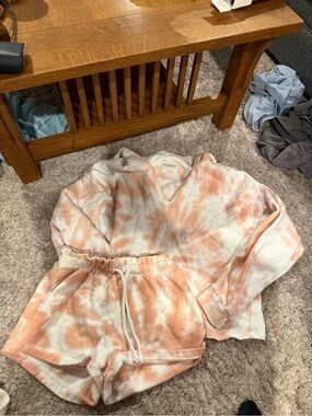 Abercrombie & Fitch Peach and White Tie-Dye Kids Pajama Set